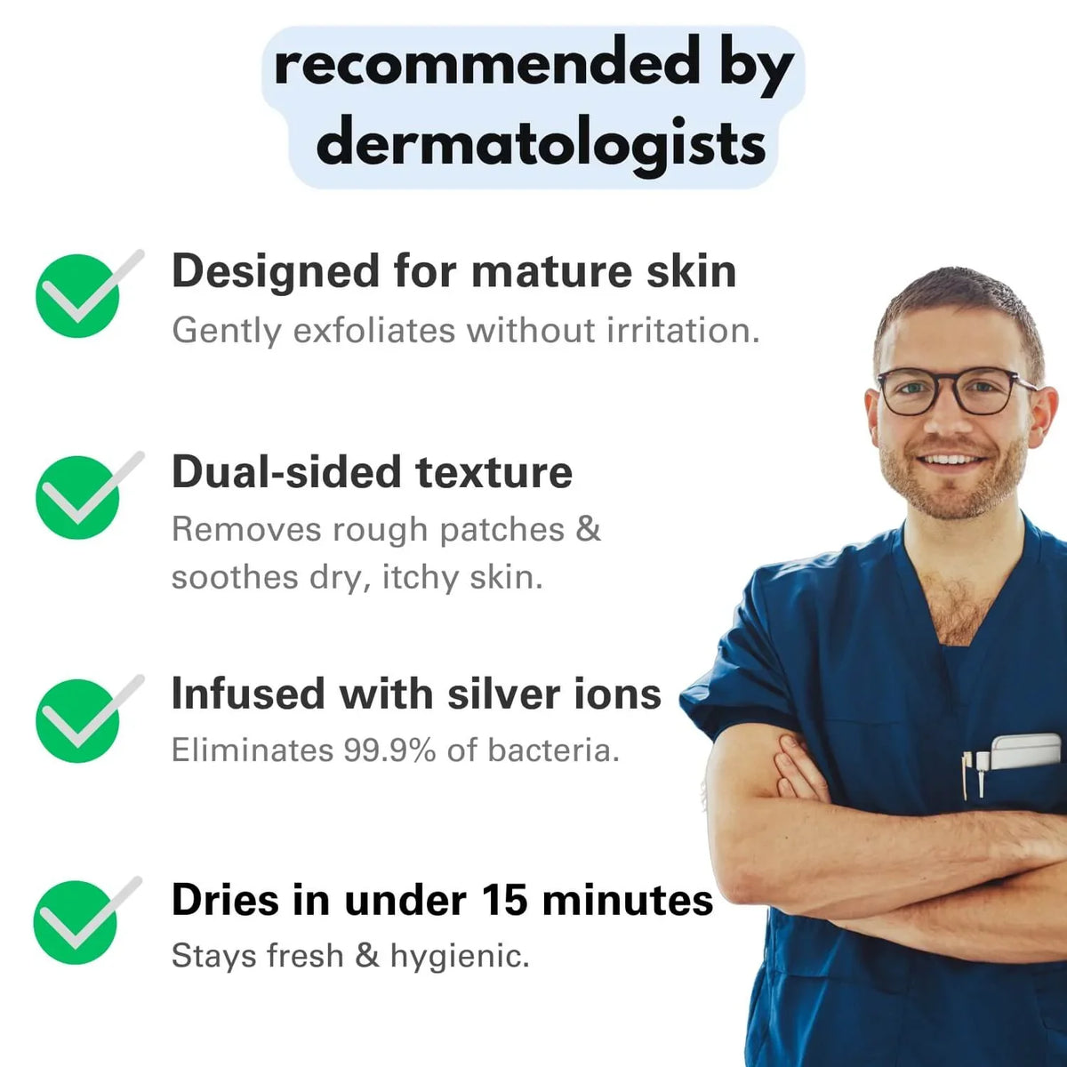 Blissali Exfoliërende Antibacteriële Douchehanddoek