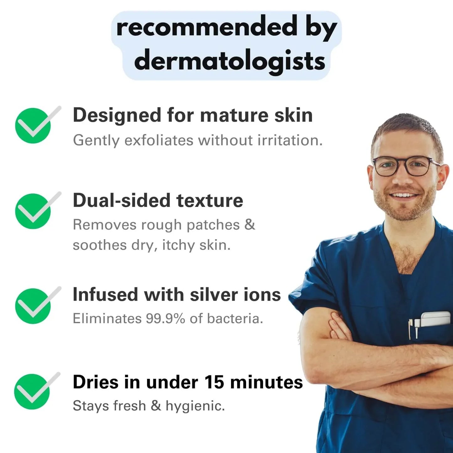 Blissali Exfoliërende Antibacteriële Douchehanddoek