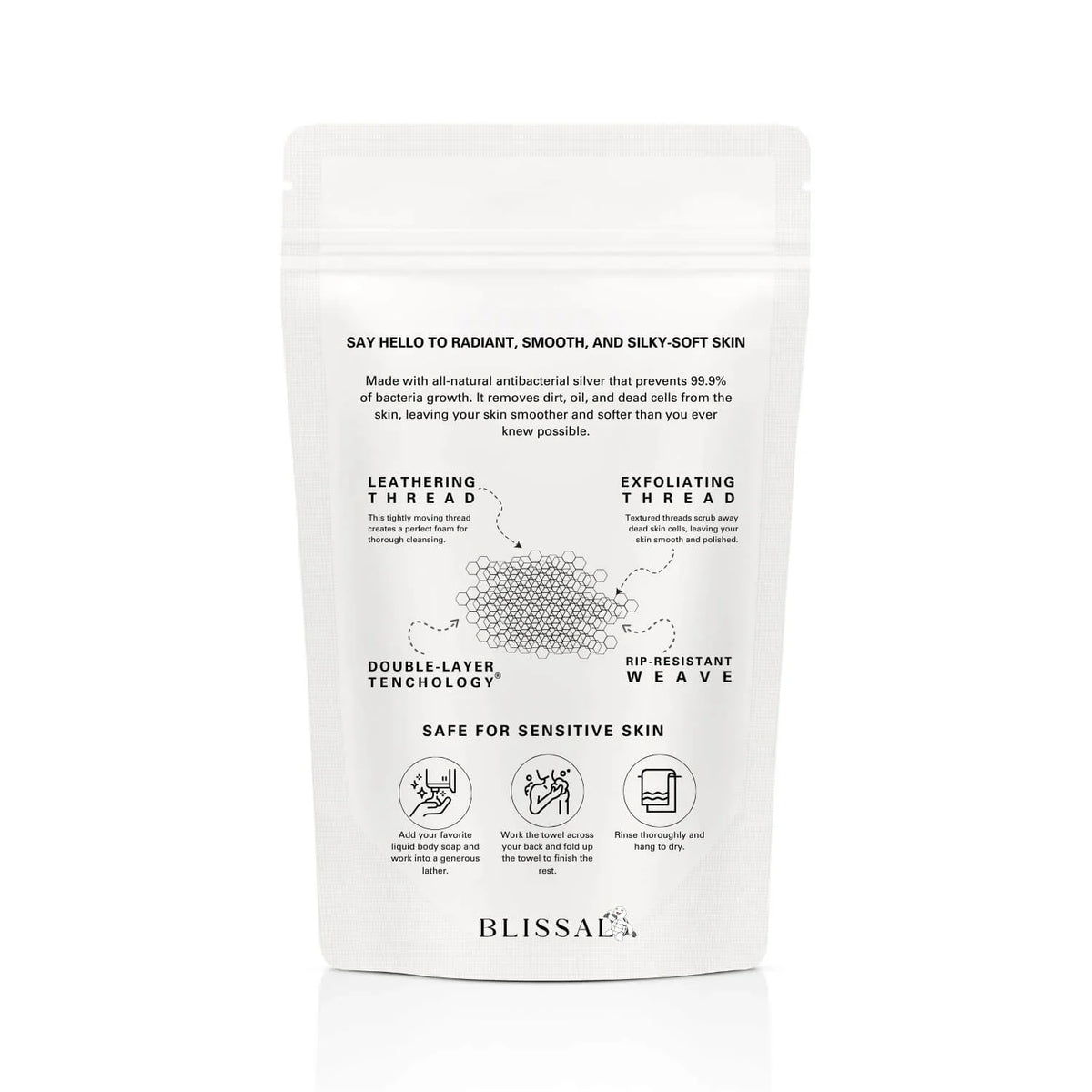 Blissali Exfoliërende Antibacteriële Douchehanddoek